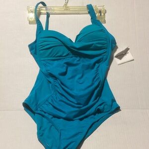 Liz Claiborne Teal One-Piece Swimsuit